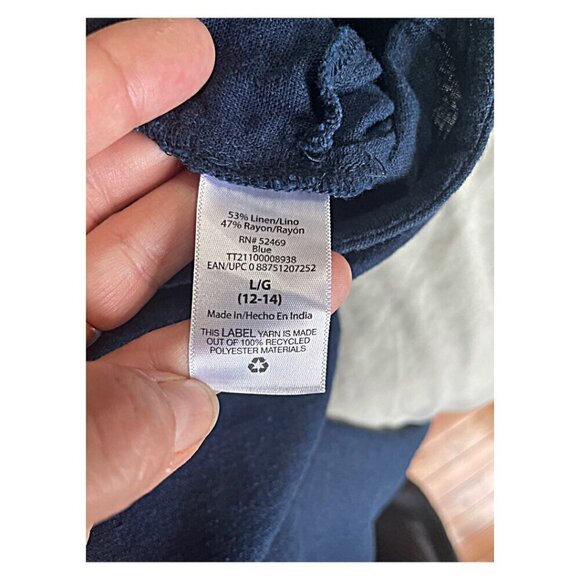 Linen Rayon Jumpsuit Tried and Tru Cove Blue Color NWOT Size Large (12/14) - Picture 7 of 9